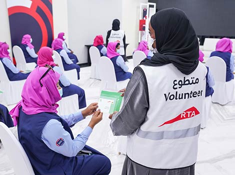 an image of an RTA volunteer in Nol Card Distribution during one of the initiatives