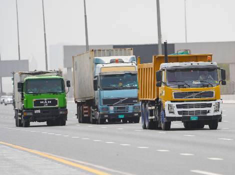an image showing Trucks on Dubai Roads