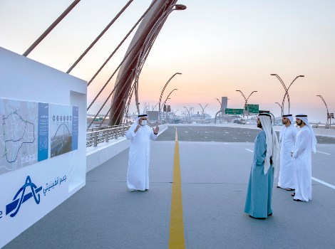 an image of Mohammed bin Rashid visit to the bridge