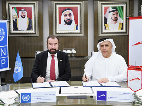 an image of Al Tayer and Mauring during the signing of the MoU