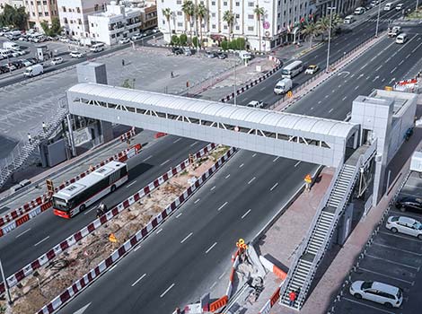 an image of footbridges at Khalid bin Al Waleed, Al Marabea' Street
