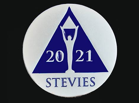 an image of the Stevie award trophy