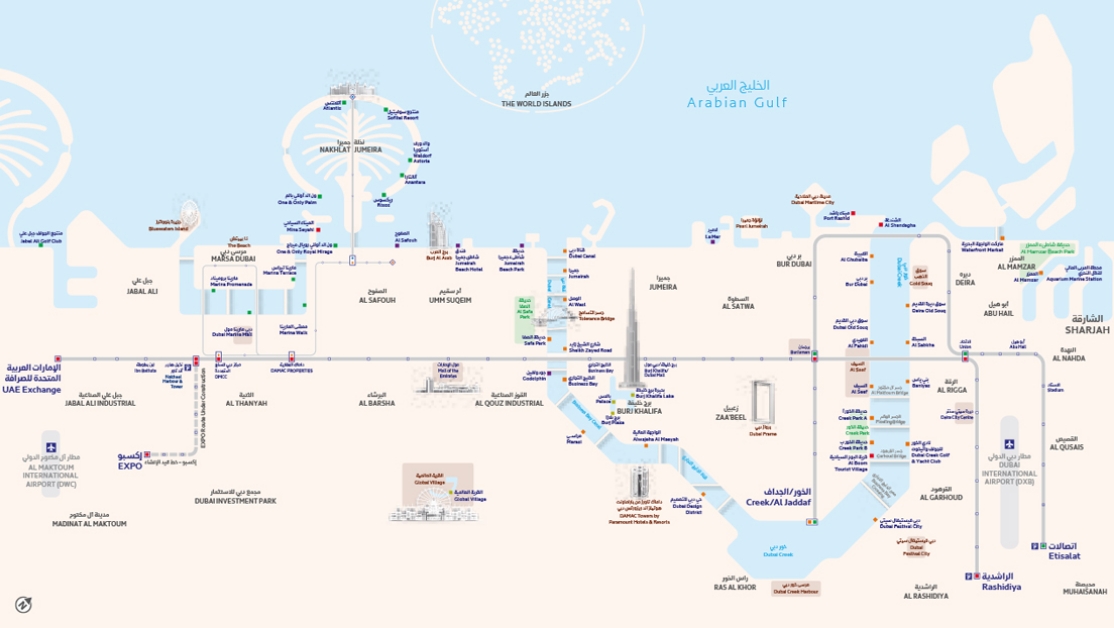 Dubai Water Taxi Map