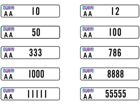 an image of the ten dual code distinctive plates