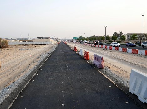 an image of construction of cycling tracks at Al Khawaneej