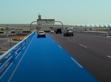 an image of the Bridge Leading to Terminal 1 of Dubai internatioal airport