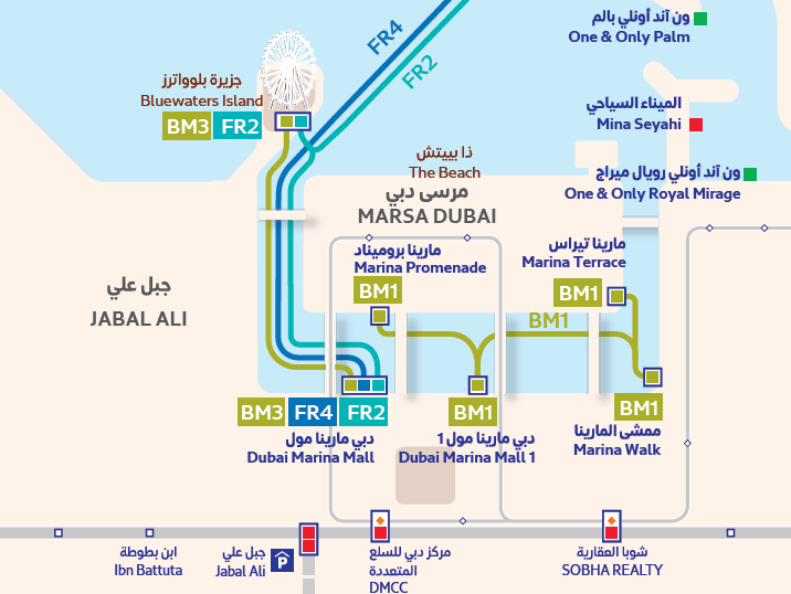 Dubai Water Bus Route Map
