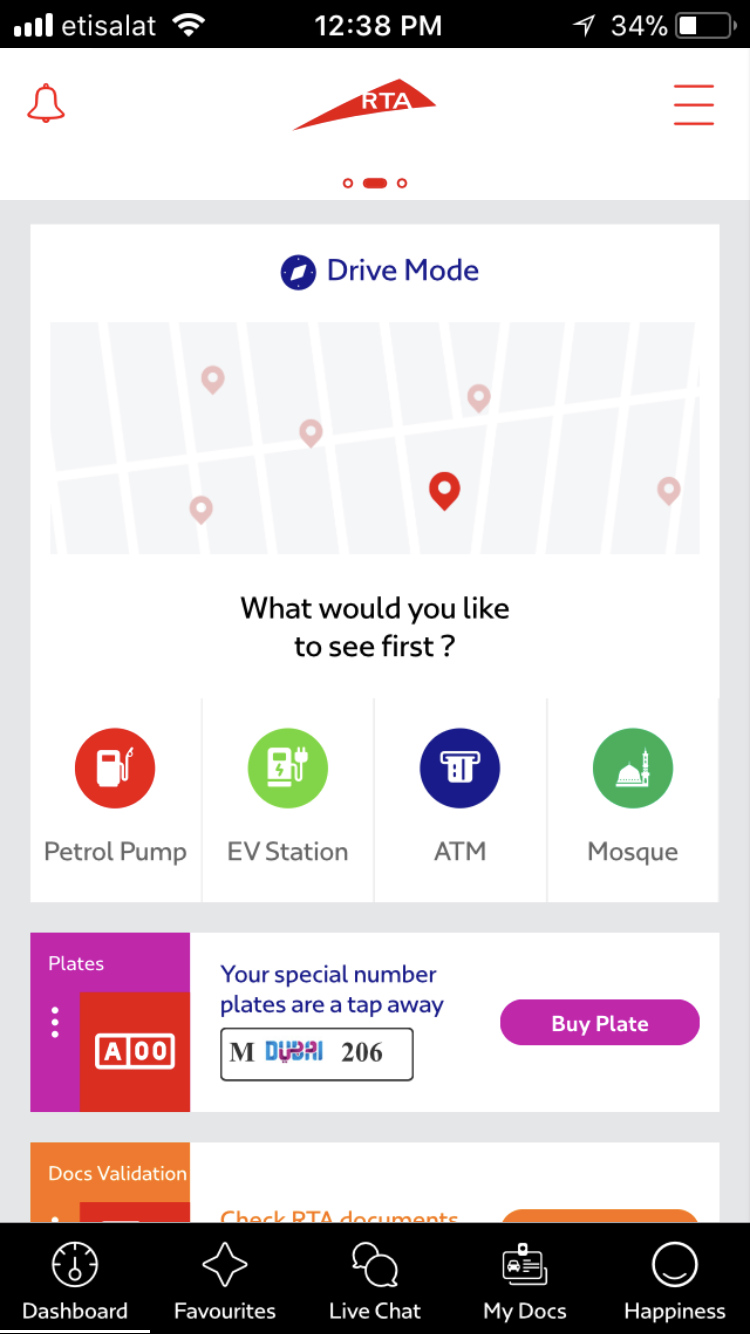 Screenshot from Dubai Drive App
