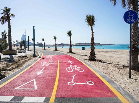 an image of cycling track at Jumeirah Beach