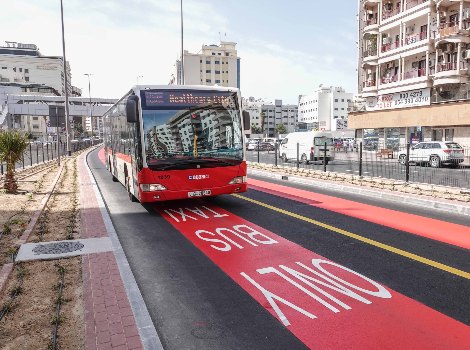 an image of the dedicated bus lanes