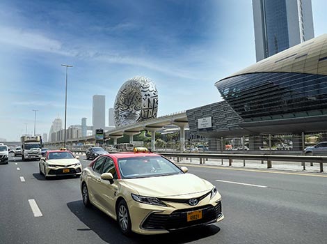 an image of Dubai Taxies on the road