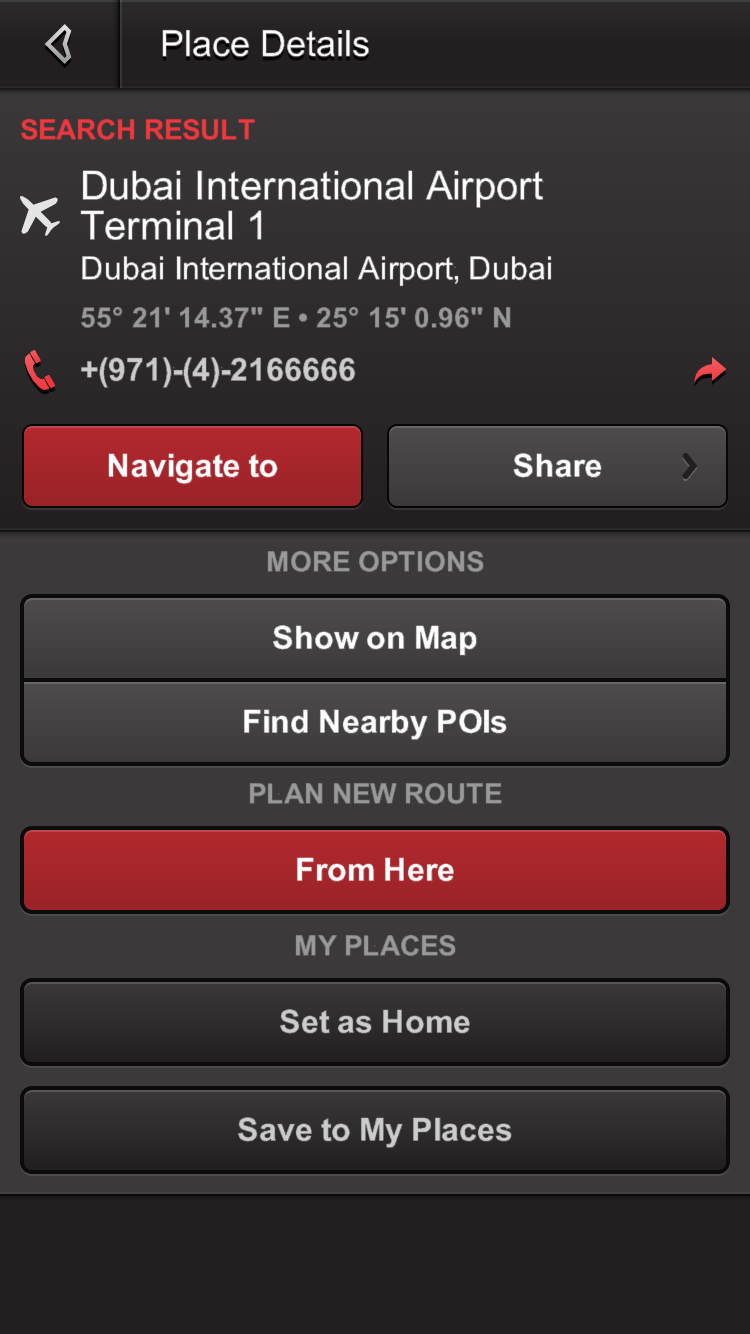 Smart Drive App Location Details
